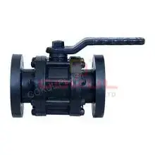 Piece Ball Valve Flange End Black In India